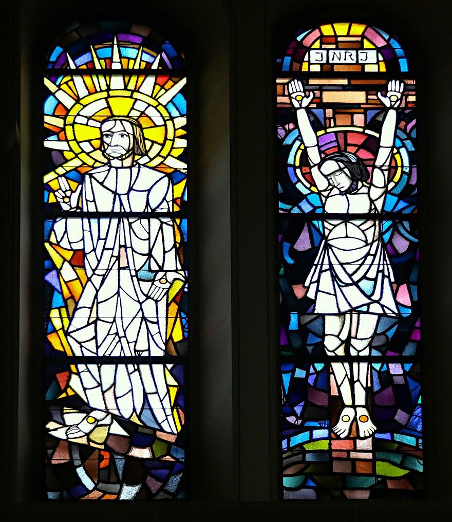 Karfreitags- und Osterfenster aus der Kirche St. Raphael in Heidelberg